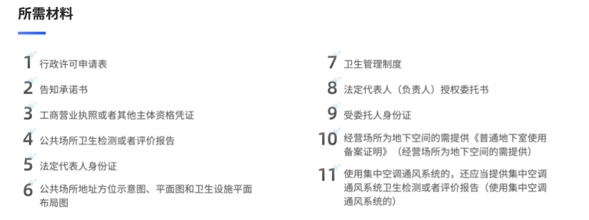 公共场所卫生许可证